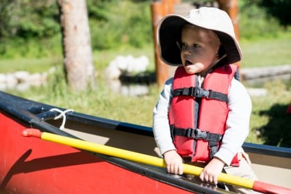 Joshua had a great time out in the canoe with his daddy.