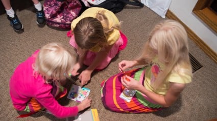 These little girls were in the back of the Schedule Triage session, and I believe stickers were a highlight.