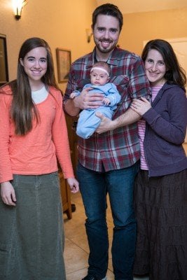 Mary, Joseph, Calia, and Elissa last night as we had, J, E, and C over for dinner.