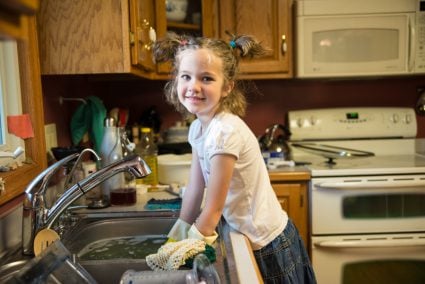 This young lady knows how to wash dishes. Way to go, Betsy!